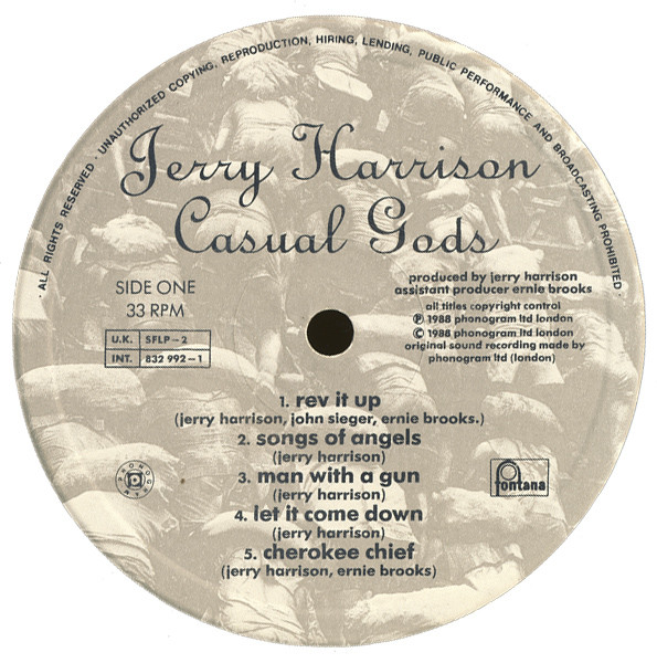 Jerry Harrison: Casual Gods - Casual Gods | Fontana (SFLP-2) - 3