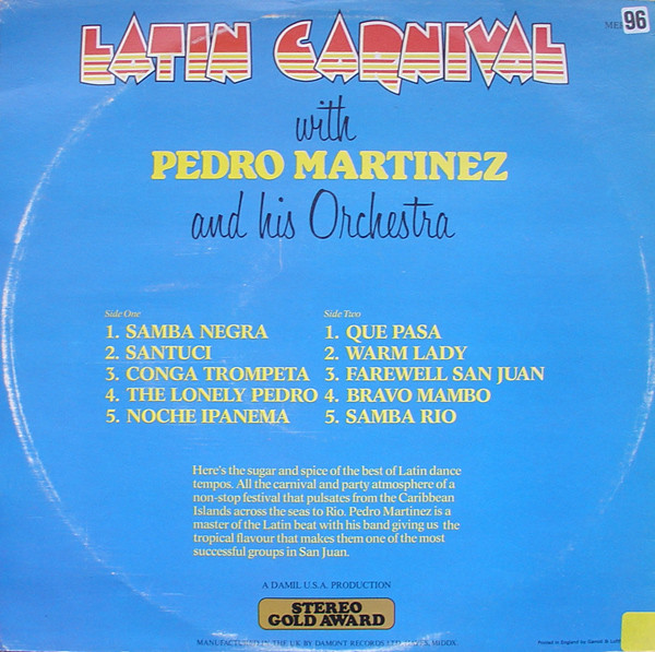 Pedro Martinez, His Orchestra And Chorus - Latin Carnival | Stereo Gold Award (MER 421) - 2