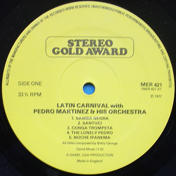 Pedro Martinez, His Orchestra And Chorus - Latin Carnival | Stereo Gold Award (MER 421) - 3