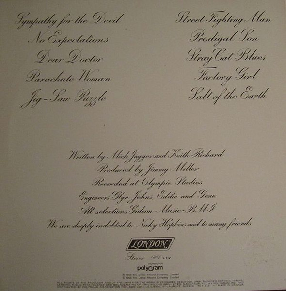 The Rolling Stones - Beggars Banquet | London Records (PS 539) - 3