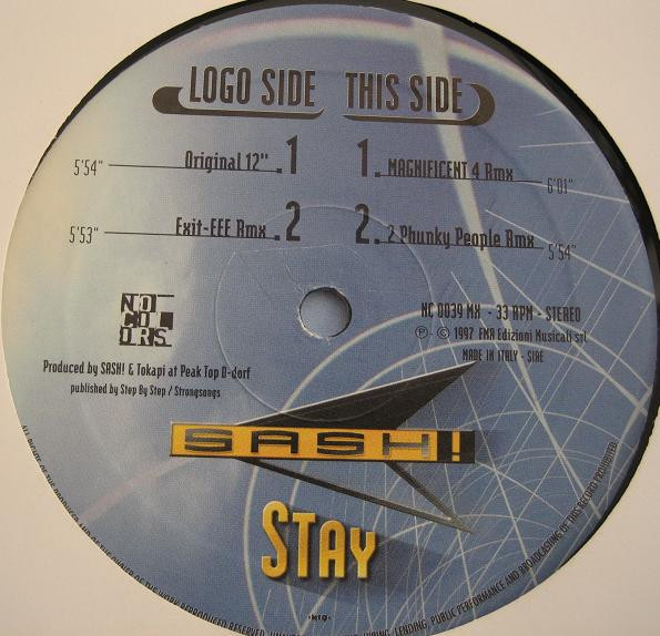 Sash! Featuring La Trec - Stay | No Colors (NC 0039 MX) - 3
