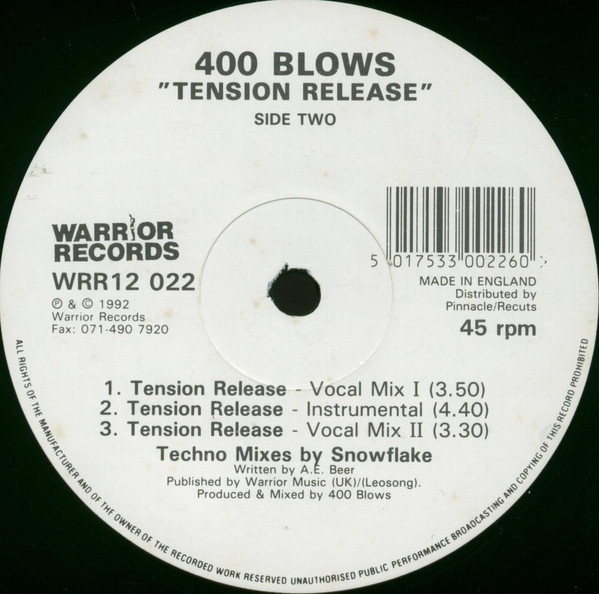 400 Blows - Tension Release | Warrior Records (WRR12 022) - 3 400 Blows - Tension Release | Warrior Records (WRR12 022) - 3