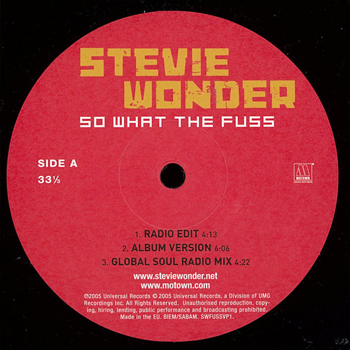 Stevie Wonder - So What The Fuss | Motown (SWFUSSVP1) - 3