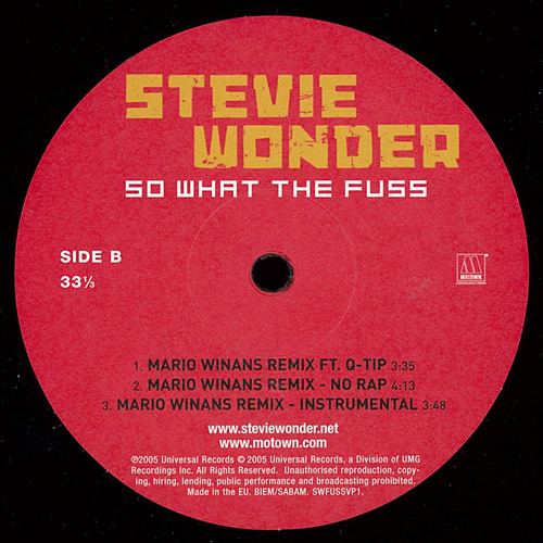 Stevie Wonder - So What The Fuss | Motown (SWFUSSVP1) - 4