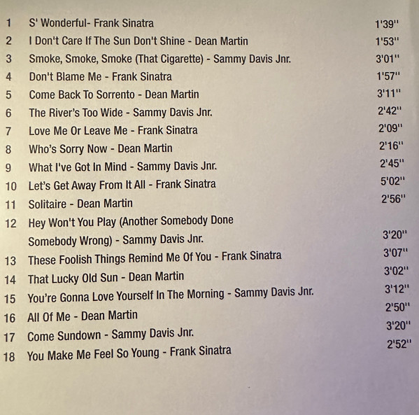 Frank Sinatra , Dean Martin , Sammy Davis Jr. - The Very Best Of The Ratpack | Time Music International Limited (TMI297) - 4