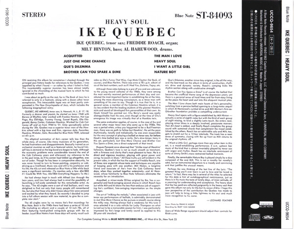 Ike Quebec - Heavy Soul | Blue Note (UCCQ-9654) - 4 Ike Quebec - Heavy Soul | Blue Note (UCCQ-9654) - 4