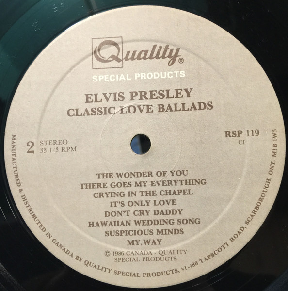 Elvis Presley - Classic Love Ballads [Vinyl] | Quality Special Products (RSP 119) - 4