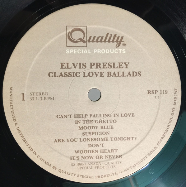 Elvis Presley - Classic Love Ballads [Vinyl] | Quality Special Products (RSP 119) - 3