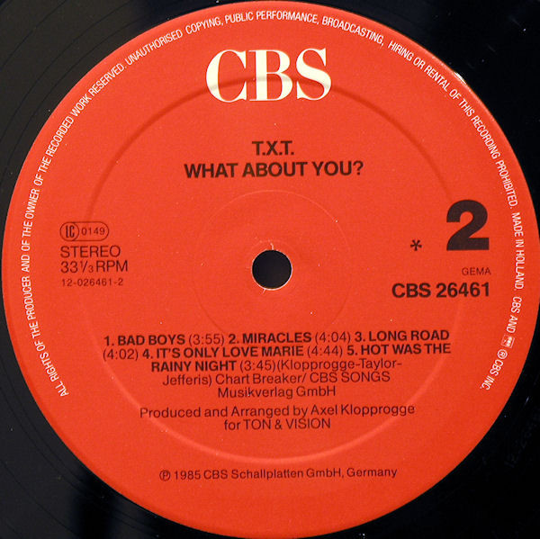 T.X.T. - What About You? | CBS (CBS 26461)