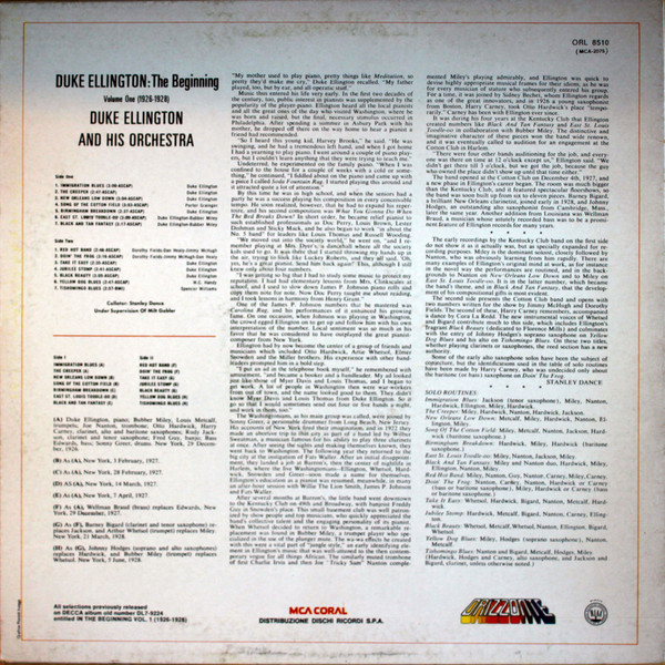 Duke Ellington And His Orchestra - The Beginning Volume One (1926 - 1928) | MCA Coral (ORL 8510) - 2