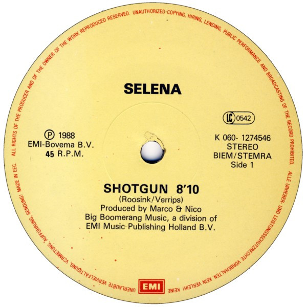 Selena - Shotgun | EMI (K 060 12 7454 6) - 3 Selena - Shotgun | EMI (K 060 12 7454 6) - 3