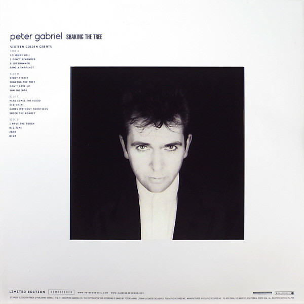 Peter Gabriel - Shaking The Tree: Sixteen Golden Greats | Real World Records (PGLP09) - 2 Peter Gabriel - Shaking The Tree: Sixteen Golden Greats | Real World Records (PGLP09) - 2