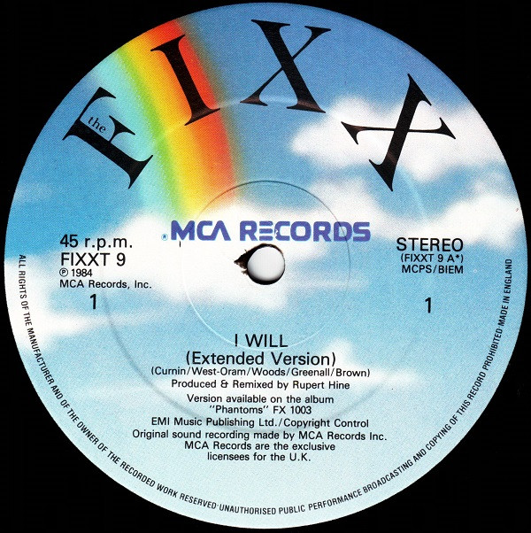 The Fixx - I Will (Extended Version) | MCA Records (FIXXT 9)