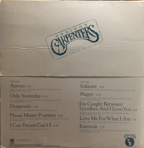 Carpenters - Horizon | A&M Records (SP4530) - 2