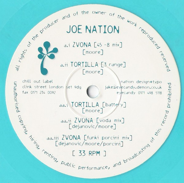 Joe Nation - Zvona / Tortilla | Chill Out Label (CHILL 12009) Joe Nation - Zvona / Tortilla | Chill Out Label (CHILL 12009)