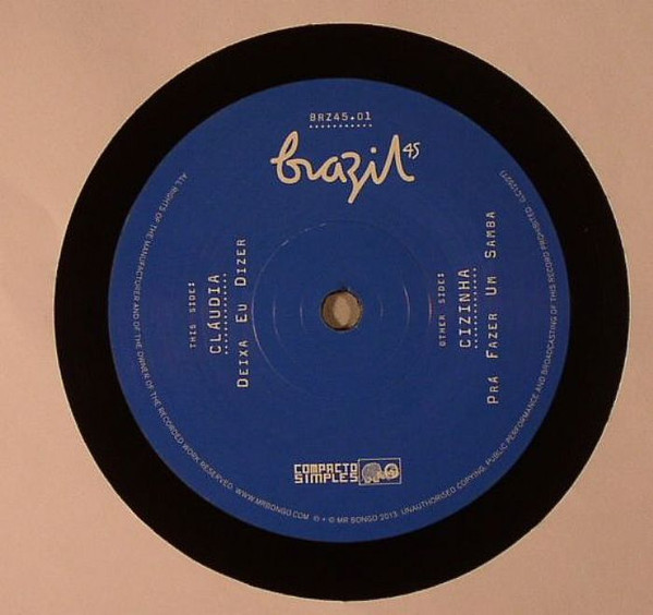 Claudia / Cizinha - Deixa Eu Dizer / Pra Fazer Um Samba | Mr Bongo (BRZ45.01) - 3