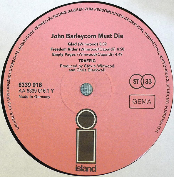 Traffic - John Barleycorn Must Die | Island Records (6339 016) - 4 Traffic - John Barleycorn Must Die | Island Records (6339 016) - 4