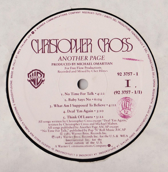 Christopher Cross - Another Page | Warner Bros. Records (92 3757-1) - 2 Christopher Cross - Another Page | Warner Bros. Records (92 3757-1) - 2
