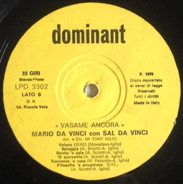 Mario E Sal Da Vinci - Vasame Ancora | Dominant (LPD 3302) - 4