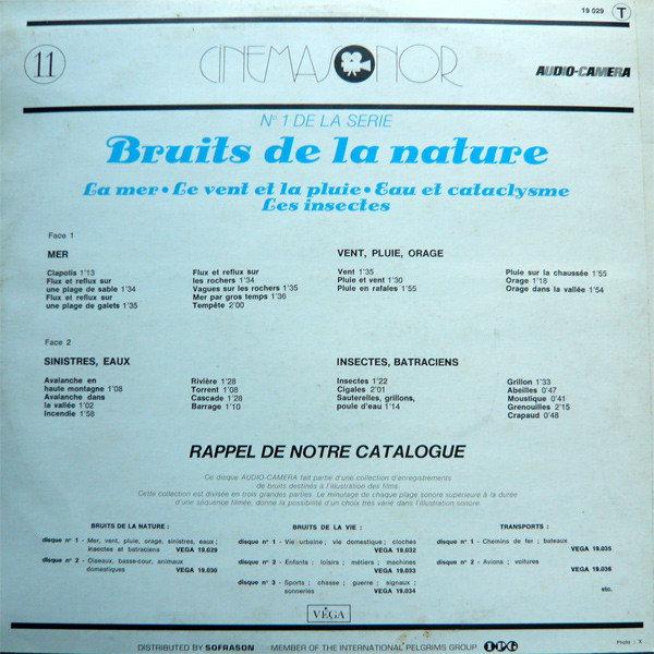 Audio-Camera - Bruits De La Nature N° 1 : La Mer . Le Vent Et La Pluie . Eau Et Cataclysme . Les Insectes | Vega (19 029) - 2
