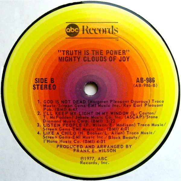 The Mighty Clouds Of Joy - Truth Is The Power | ABC Records (AB-986) - 4