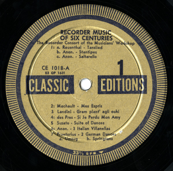 The Recorder Consort Of The Musician's Workshop - Recorder Music Of Six Centuries | Classic Editions (CE 1018) - 3