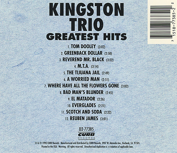 Kingston Trio - Greatest Hits | Curb Records (D2-77385) - 2