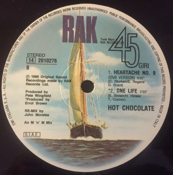 Hot Chocolate - Heartache No 9 | EMI Italiana S.p.A. (14 2010276)