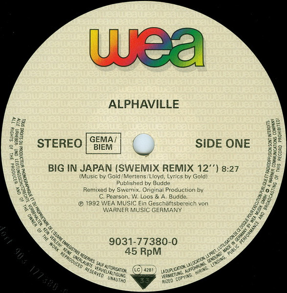 Alphaville - Big In Japan (Swemix Remix) | WEA (9031-77380-0) - 3