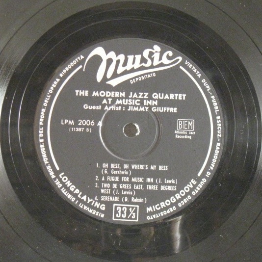 The Modern Jazz Quartet Guest Artist: Jimmy Giuffre - The Modern Jazz Quartet At Music Inn | Music (LPM 2006) - 3