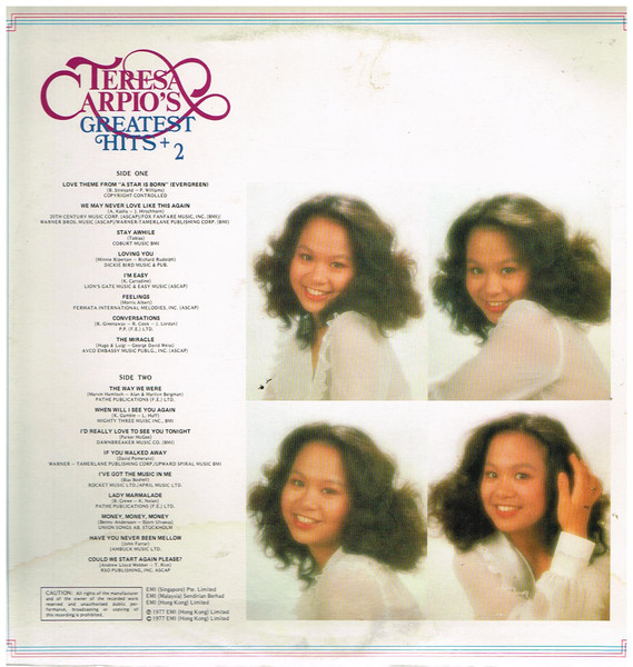 Teresa Carpio - Teresa Carpio's Greatest Hits + 2 | EMI (EMGS - 6019) - 2 Teresa Carpio - Teresa Carpio's Greatest Hits + 2 | EMI (EMGS - 6019) - 2