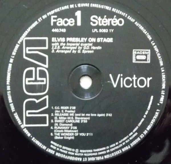 Elvis Presley - On Stage - February, 1970 | RCA Victor (440.743) - 3