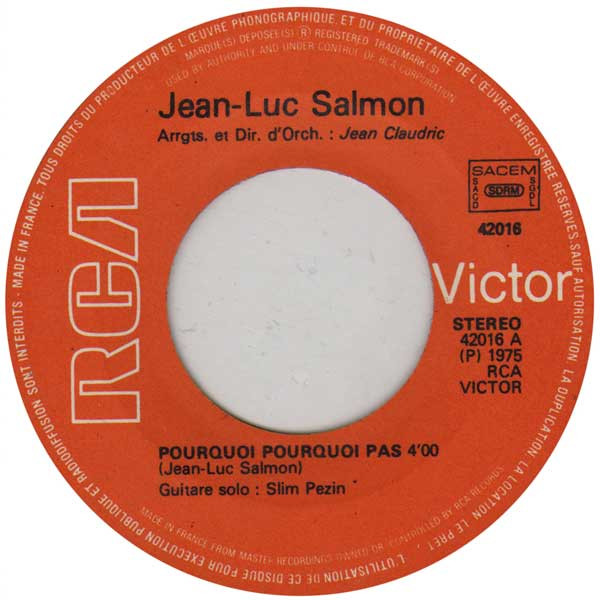 Jean-Luc Salmon - Pourquoi Pourquoi Pas / L'oiseau De Proie | RCA Victor (42016) - 4 Jean-Luc Salmon - Pourquoi Pourquoi Pas / L'oiseau De Proie | RCA Victor (42016) - 4