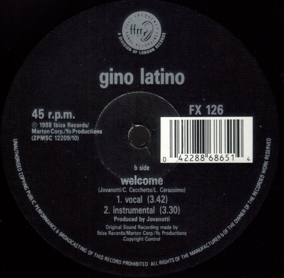 Gino Latino - Welcome | FFRR (FX 126) - 4