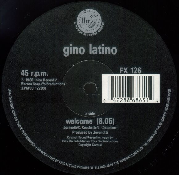 Gino Latino - Welcome | FFRR (FX 126) - 3