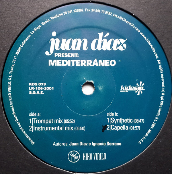 Juan Diaz - Mediterráneo | Kidesol Records (KDS 079) - 3