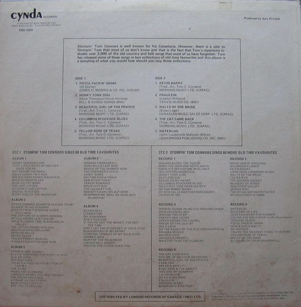Stompin' Tom Connors - Pistol Packin' Mama | Cynda Records (CNS 1003) - 2