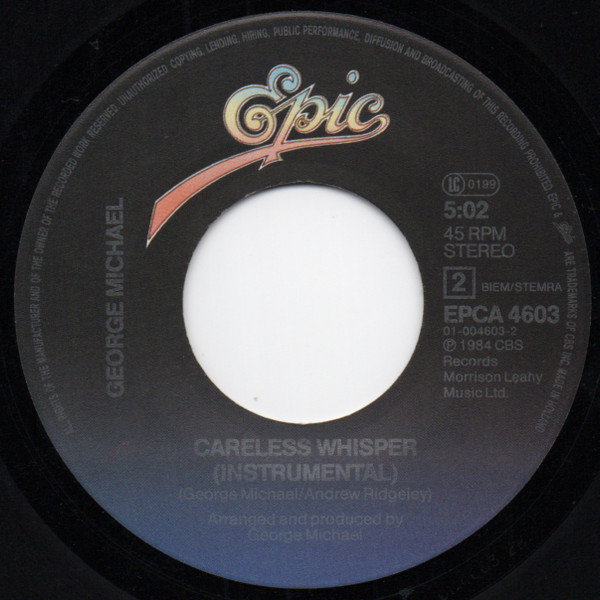 George Michael - Careless Whisper | Epic (A 4603) - 4