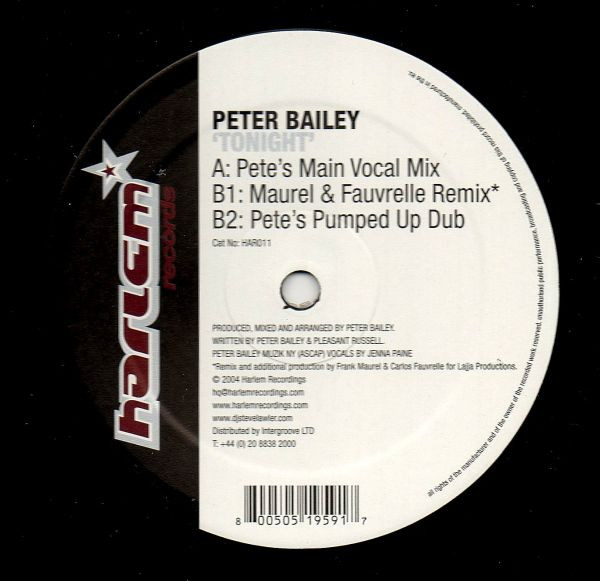 Peter Bailey - Tonight | Harlem Records (HAR011)