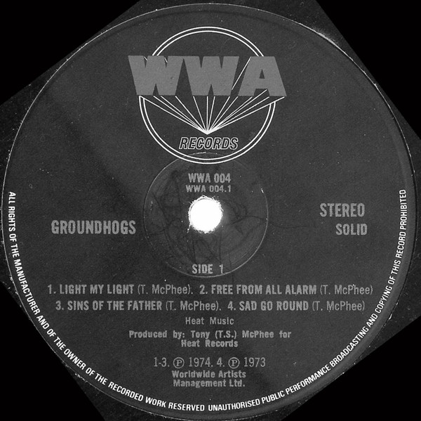 The Groundhogs - Solid | WWA Records (WWA 004) - 3