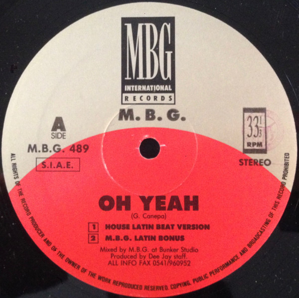 MBG - Oh Yeah | MBG International Records (MBG 0489)