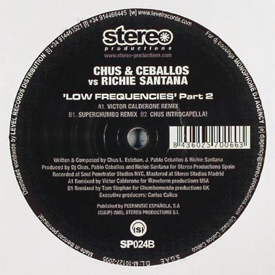 Chus & Ceballos Vs Richie Santana - Low Frequencies (Part 2) | Stereo Productions (SP024B)