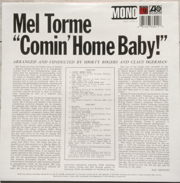 Mel Tormé - Comin' Home Baby! | Atlantic (8122-73301-1) - 2 Mel Tormé - Comin' Home Baby! | Atlantic (8122-73301-1) - 2