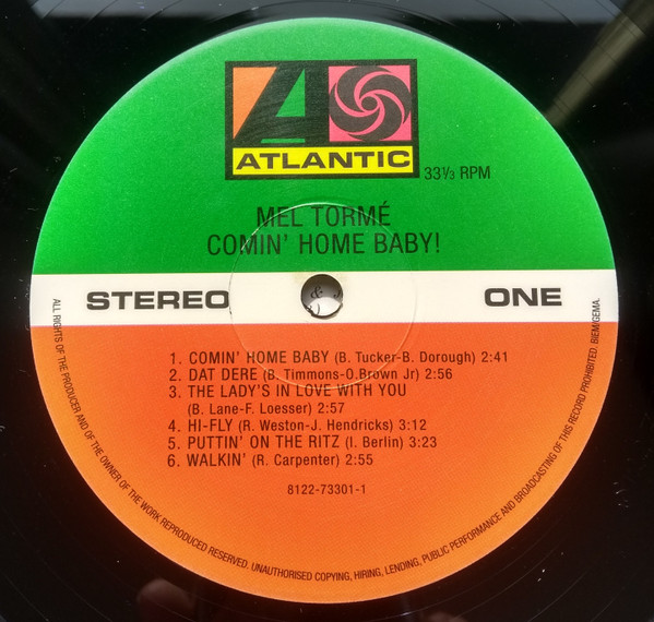 Mel Tormé - Comin' Home Baby! | Atlantic (8122-73301-1) - 4 Mel Tormé - Comin' Home Baby! | Atlantic (8122-73301-1) - 4