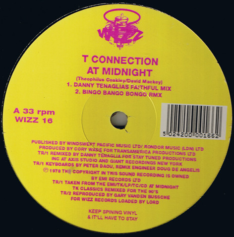 T-Connection - At Midnight | Wizz Records (WIZZ 16) - main T-Connection - At Midnight | Wizz Records (WIZZ 16) - main
