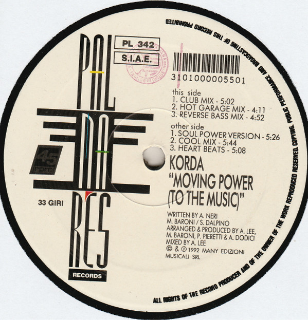 Korda - Moving Power (To The Music) | Palmares Records (PL 342)