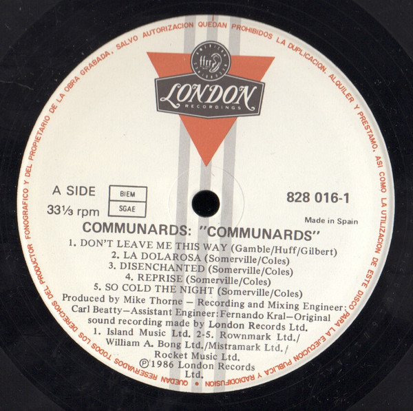 The Communards - Communards | London Records (828 016-1) - 3