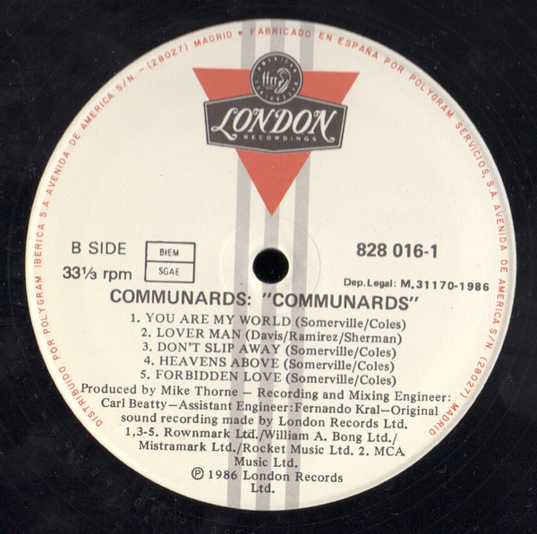 The Communards - Communards | London Records (828 016-1) - 4