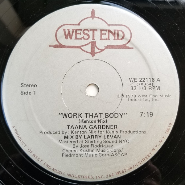 Taana Gardner - Work That Body | West End Records (WE 22116)