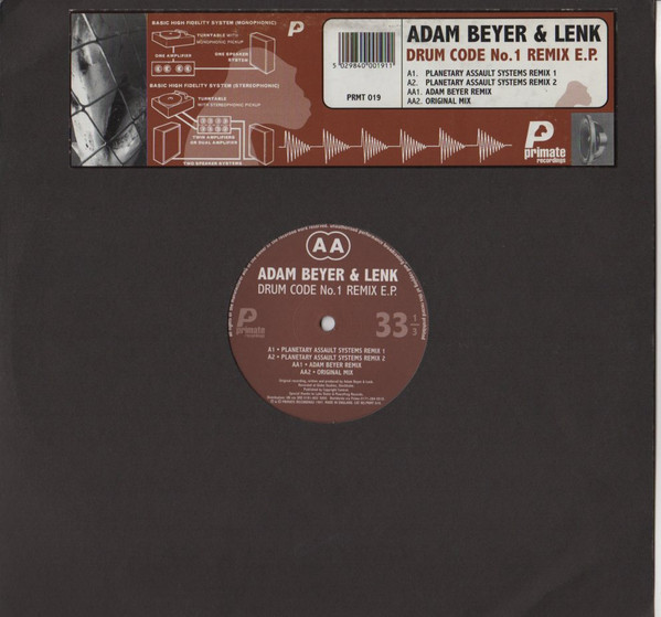 Adam Beyer & Lenk - Drum Code No.1 Remix E.P. | Primate Recordings (PRMT 019) - main